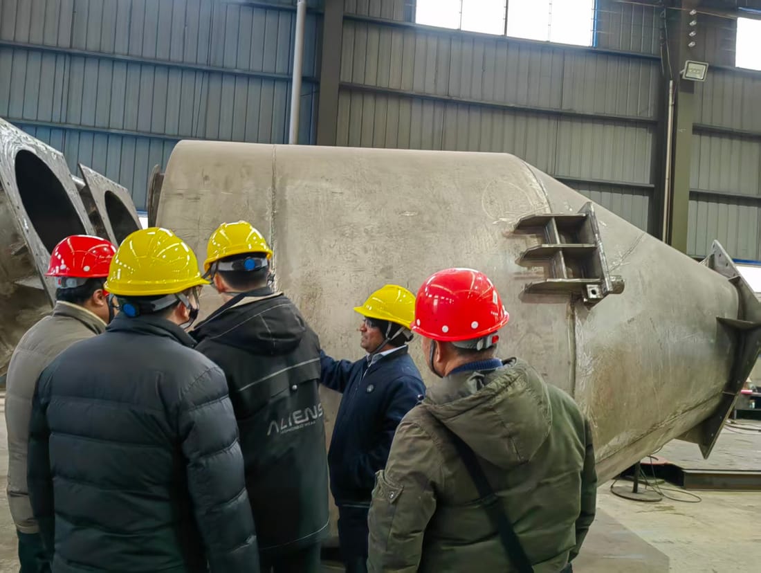 Group acceptance test around large fabricated equipment